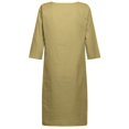 thumbnail image 4 of 2025 et Robe Nuisette en Lin à Manches Courtes Grande Taille Vacances Semi-Décontractée Robe Tunique pour Femme Grande Taille Robe Mini à Col en V Robes Maxi Décontractées pour Femmes Couleur Unie Femme, 4 of 7