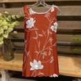 thumbnail image 4 of UPPADA Camisoles d'Été pour Femmes Col Rond Coupe Ample T-Shirts Décontractés Mode Sans Manches Vêtements de Plage Ourlet Fluide Chandails à Enfiler Hauts Plage Boho Vêtements Femmes Liquidation Hauts Orange,P, 4 of 5