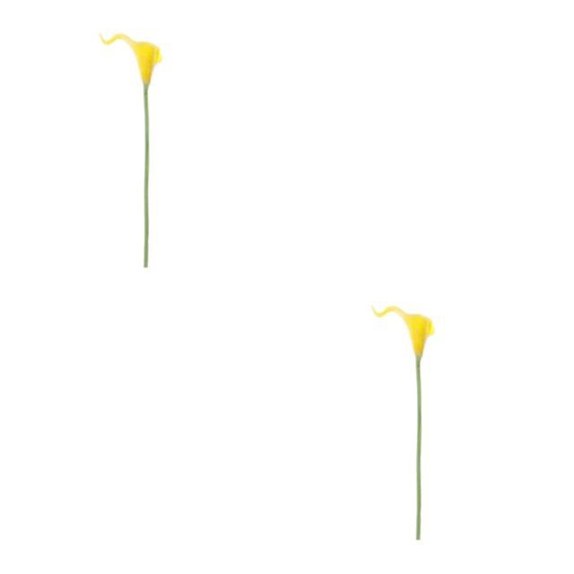 kurtrusly Wedding Decor With Simulated Calla - Choose Variety Of Colors And Styles With High 3D And Simulation Durable PU Pure Yellow 2PCS