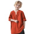 thumbnail image 1 of zbxnLI Kids Girls Spring Long Sleeve Shirts Button V Neck Casual Loose T-Shirts Solid Color Summer Tops, 1 of 7