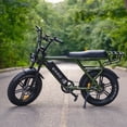 thumbnail image 5 of EMMO Paralo Pro Moped Style EBike for Two - Electric Scooter Bicycle 750W - Green - Long Range 48V Removable Battery LED Turn Signals, 5 of 5