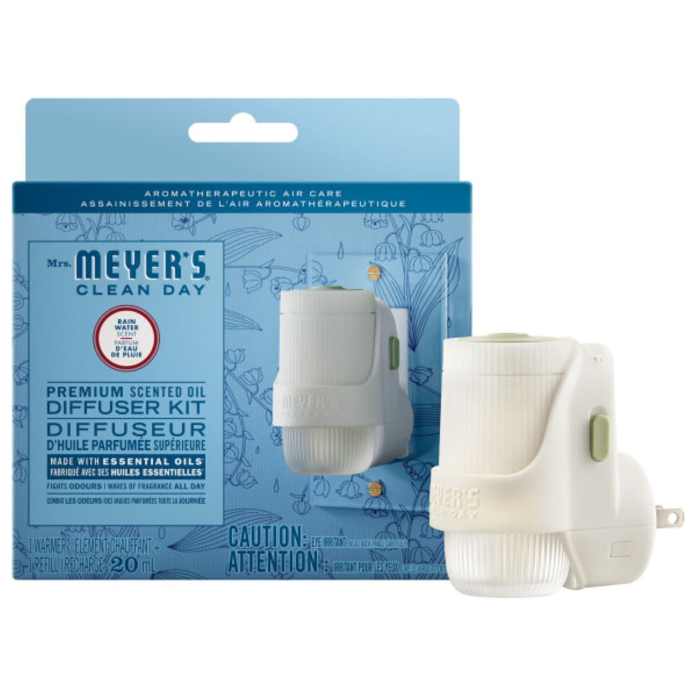 Mrs. Meyers Clean Day Kit diffuseur d'huile parfumée à brancher Eau de pluie