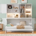 thumbnail image 4 of Noble House Twin Murphy Wall Bed with Top Cabinet & Shelves with Light & USB Port,White, 4 of 10