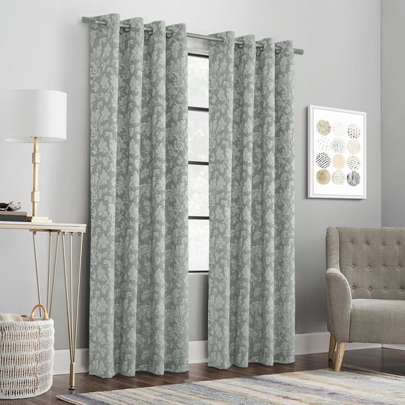 Vera Light Filtering Grommet Curtain Panel Pair 52" x 84" each in Grey