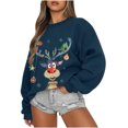 thumbnail image 1 of Chandail en Molleton pour Femmes, Mode de Noël, Manches Longues, Col Rond, Imprimé, Blouse, Chandails en Molleton pour Adolescentes en Liquidation, 1 of 2