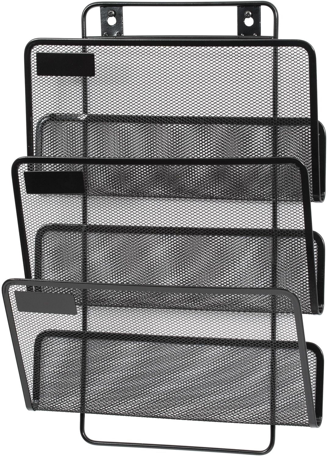 Merangue 3-Slot Mesh Wall File Organizer, Black