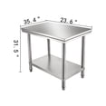 thumbnail image 2 of VEVOR Stainless Steel Work Table 35 x 24 x 31 inch Commercial Kitchen Prep & Work Table Heavy Duty Prep Worktable Metal Work Table with Adjustable Feet for Restaurant, Home and Hotel, 2 of 9