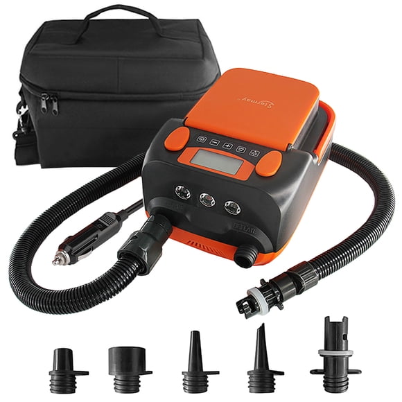 Pompe à Air Intelligente à Double Étage 16 Psi avec 6 Buses, Écran LCD, Pompe Électrique 6000 mAh, Prise en Charge du Gonflage et du Dégonflage