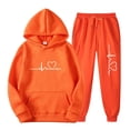 thumbnail image 1 of Weiqiqre Womens 2 Piece Outfits Sweatsuits Heart Print Hoodies Sweatshirts Joggers Pant with Drawstring, 1 of 2