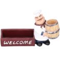 thumbnail image 1 of Resin Chef Statue Toothpick Business Card Holder Figurine Restaurant Tabletop Decoration Craft Counter Bistro, 1 of 9