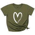thumbnail image 1 of Besolor Tuniques d'Été pour Femmes à Imprimé de Cœurs, Col Ras du Cou, Manches Courtes, T-Shirts Décontractés Amples, Blouse de Sortie, 1 of 3