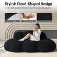 thumbnail image 4 of The Magic Home Causeuse 3 Places de 90 Pouces en Bouclé Incurvé Style Nuage, Noire, 4 of 13
