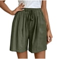thumbnail image 1 of Timegard Shorts for Women Elastic High Waist Straight Leg Lightweight Casual Ruched Solid Color Shorts, 1 of 9