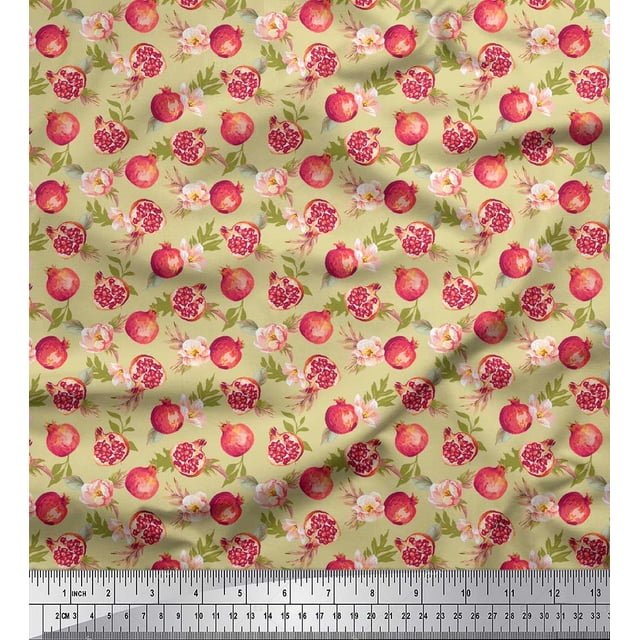 Soimoi Blue Poly Georgette Fabric Circle Art Geometric Decor Fabric Printed Yard 42 Inch Wide