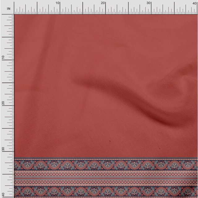 Soimoi Polyester Crepe Fabric Dot & Swirl Panel Print Fabric by The Yard 52 Inch Wide