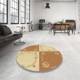 thumbnail image 4 of Ahgly Company Tapis d'Intérieur Lavable en Machine Carré Transitionnel Marron Sedona, 7 Pieds Carré, 4 of 7