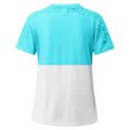 thumbnail image 5 of TopLLC Women's Short Sleeve Plus Size Tops Crewneck T Shirt Loose Fit Lace Stitching Shirts Solid Hollow Out Ruffle Tunic Tops, 5 of 5