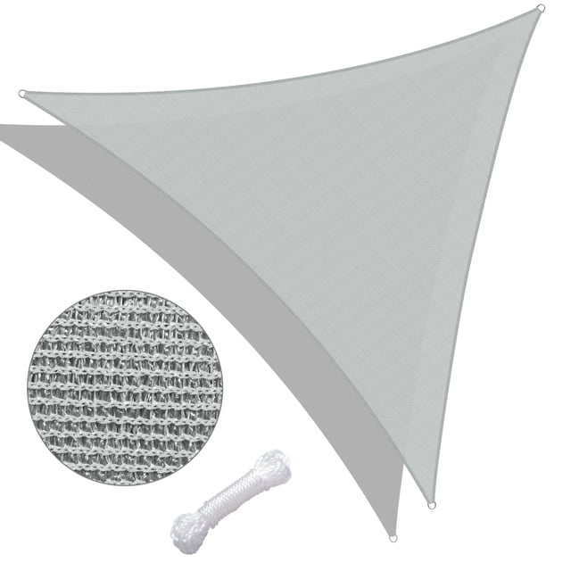 Yescom 28Ft Triangle Sun Shade Sail Canopy 97% UV Block Commercial Carpark Pool Camping Playground Outdoor Cload Gray