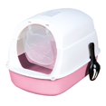 thumbnail image 2 of Hooded Cat Enclosed Cat Toilet Reusable Removable Cat Litter Tray Pink, 2 of 8