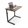 thumbnail image 3 of Tinymod C-Shaped Sofa Side Table for Couch & Bed, Height Adjustable Laptop Table, Rustic Brown, 3 of 8