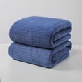 thumbnail image 2 of Dvkptbk Bath Towel Set，Coral Velvet Towel for Adult Daily Use At Home Absorbent Dry Hair Towel That Does Not Hair Beach Towel Strip Patterned Bath Towel, 2 of 2