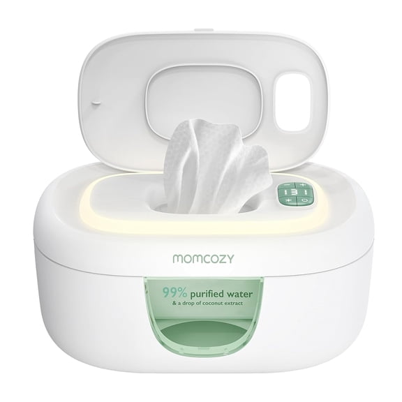Momcozy Baby Wipe Warmer, Innovative Spring Design, Large Capacity Wipes Dispenser, 4 Temperature Heating Control, Diaper Wipe Warmer with Night Light