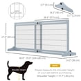thumbnail image 3 of PawHut Freestanding Pet Gate with 41"-72" Adjustable Length, Grey-Blue, 3 of 10