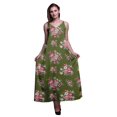 thumbnail image 1 of Bimba Robe Longue en Rayonne Imprimée Florale pour Femmes Chic Bohème Été Maxi Plage-Moyenne, 1 of 4