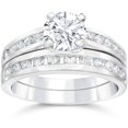 thumbnail image 1 of 2 Carat Diamond Solitaire Engagement Ring Matching Wedding Band White Gold 14kt, 1 of 4