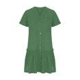 thumbnail image 4 of Jusqu'à 65 % de Rabais! Robes d'Été Mode pour Femmes 2024 Grande Taille Vacances Couleur Unie Manches Courtes Robe de Fête Plage, 4 of 8