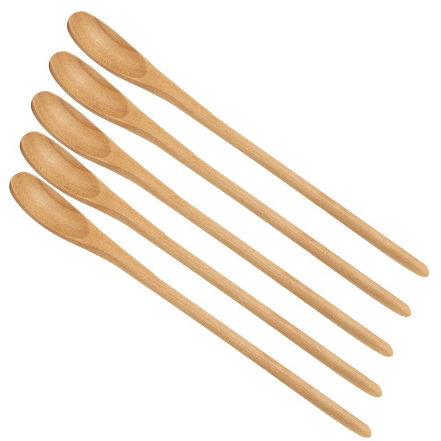 Wooden Soup Spoons, Oval Lightweight Convenient Long Handle Spoons Comfortable Grip For Coffee Stirring For Sugar Stirring For Tea Stirring