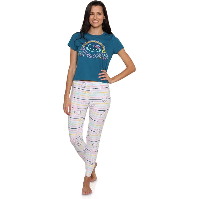 Disney Pyjama pour Femme, T-Shirt à Manches Courtes et Pantalon, Ensemble de Nuit pour Adulte