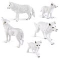 thumbnail image 3 of 5pcs Simulation Loups Arctiques Modèle Loup Sauvage Blanc Modèle Animal Figurines d'Action, 3 of 8