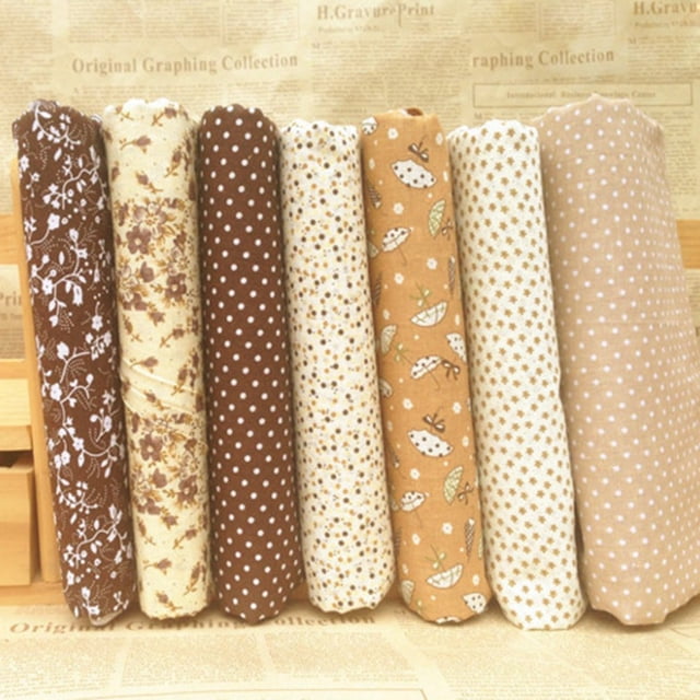 MYG Series 7 pieces Assorted Pre-Cut Thick Tabby Bundle Charm Cotton Quilt Fabric