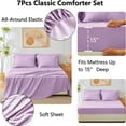 thumbnail image 4 of Sleepdown Ensemble de Literie 7 Pcs pour Lit Très Grand, Violet Clair, avec Couettes Très Grand Size, 4 of 7