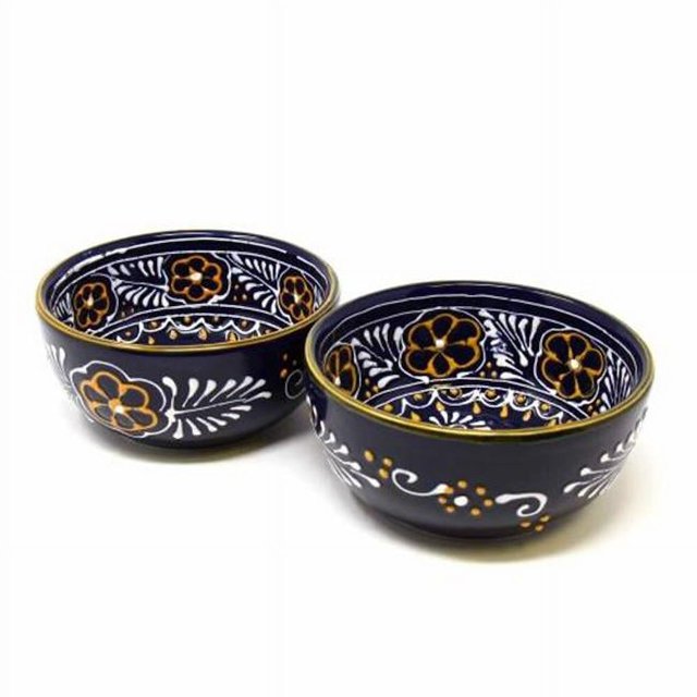 Encantada MC319B-S2 Bols de Demi-Lune&44; Bleu - Lot de 2