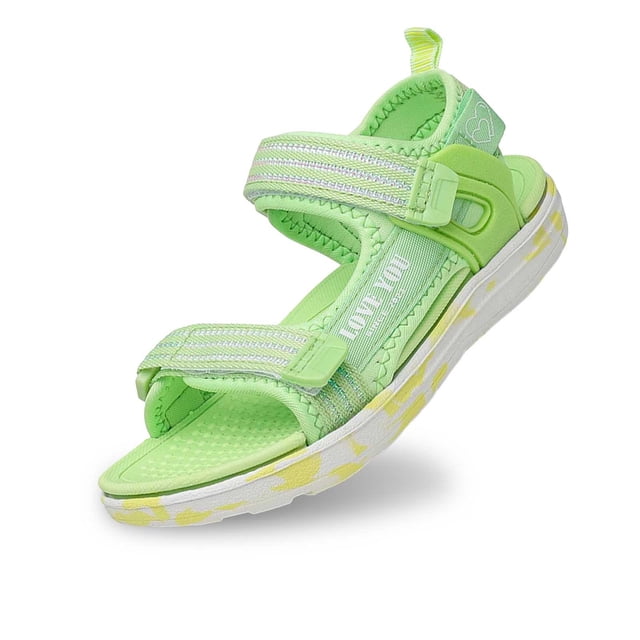 Liyamei Children's Fashion Solid Color Open Toe Breathable Comfortable Sandals Green 10-10.5 Years