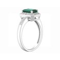 thumbnail image 3 of 1.00 Carat (ctw) Lab-Created Emerald Ring with Diamonds in Sterling Silver, 3 of 4