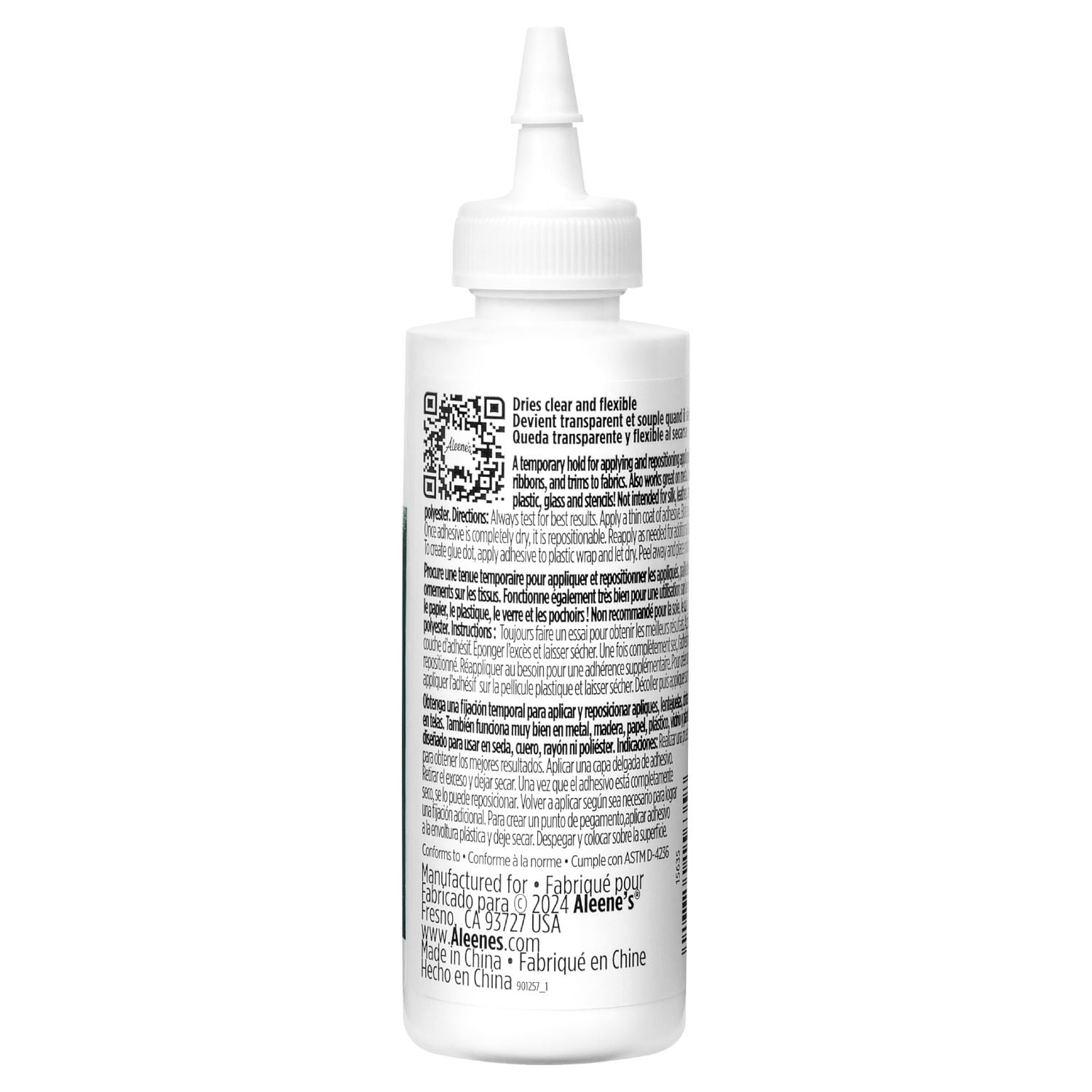 Adhésif repositionnable Aleene’s Tack-It Over & Over, 118 ml – Colle temporaire pour tissus, pochoirs, décorations et projets créatifs