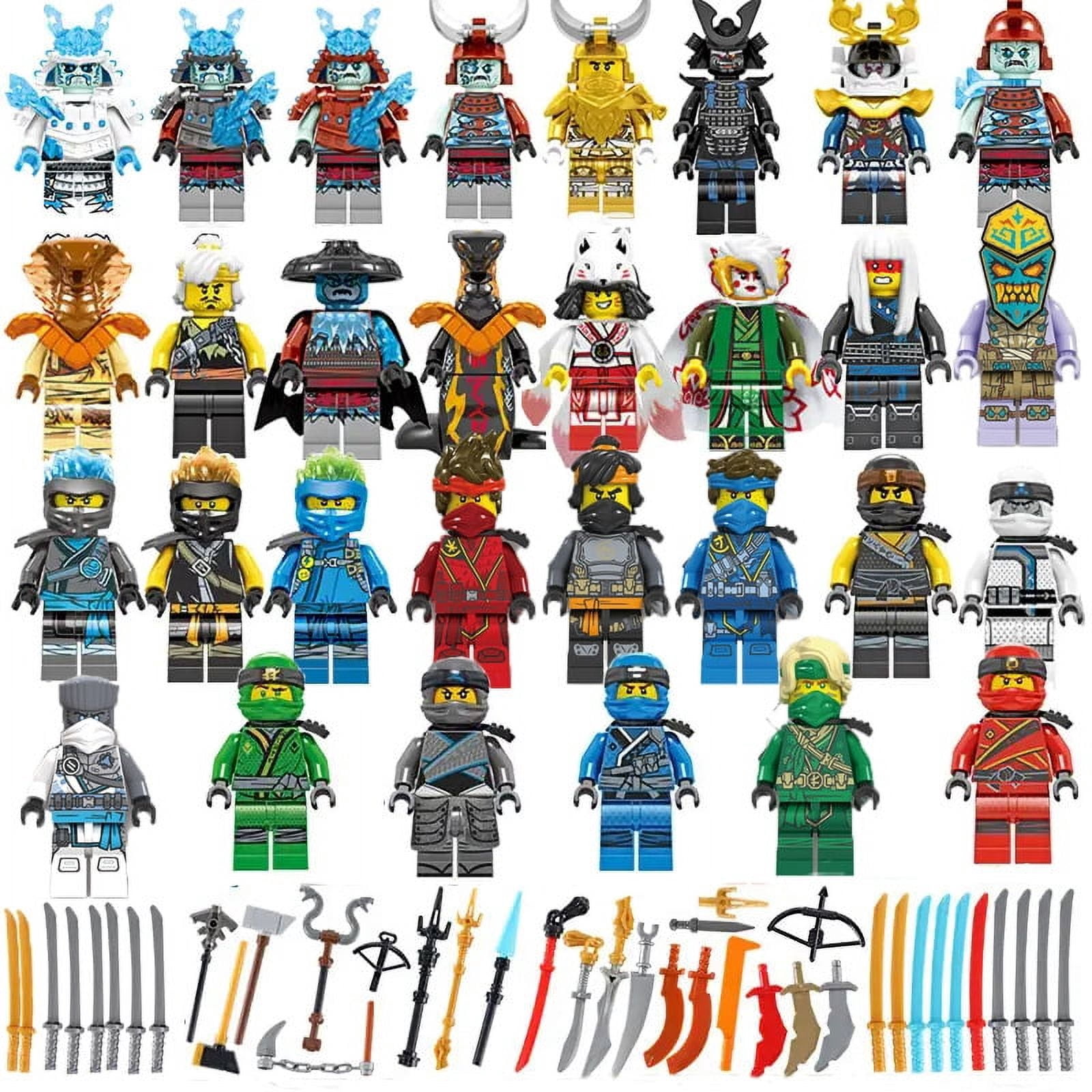 30 PCS Action Warrior Building Blocks Toy Set, Fantasy Ninja Minifigures with Accessories, Creative Construction Kit, Gift for Kids and Collectors