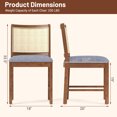 thumbnail image 3 of Giantex Set of 2 Rattan Dining Chairs, Wooden Kitchen Armless Chairs, Padded Side Chairs, 3 of 6