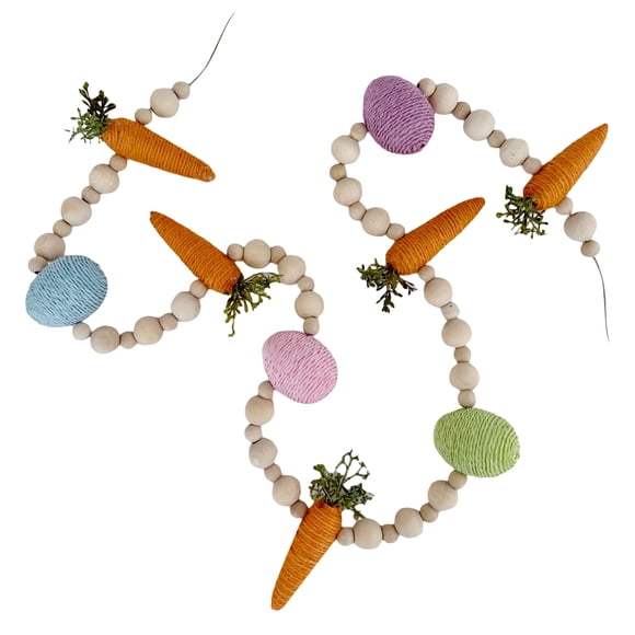 Ramiter Bannière de Pâques Guirlande Lapin Guirlande Carotte Décor Carotte Guirlande Perlée Carotte Pendentif Décoration de Pâques