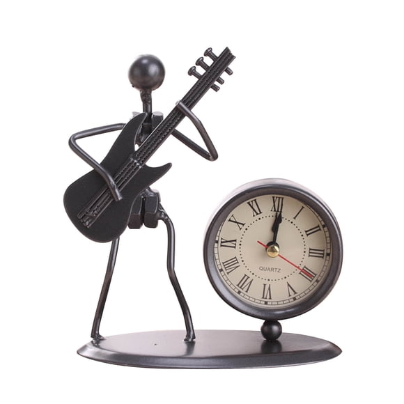 RKSTN Fall Decorations for Home Wrought Iron Musical Instrument Villain Clock Wrought Iron Retro Personality Clock Decorations