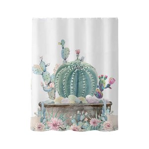 Shower Curtain Liner Shower Curtains Polyester Shower Curtain, Polyester, Quick Drying, Weighted Hemp, Bathroom Shower Curtain Set, Tropical Leaves