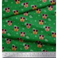 thumbnail image 3 of Soimoi Vert Voile de Coton Notes de Musique, Point & Lunettes Mode Impression Couture Tissu Yard 42 Pouces de Large, 3 of 3