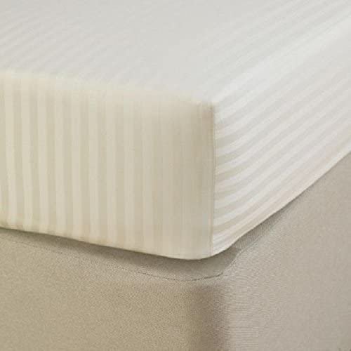700 Thread Count 100% Egyptian Cotton 3-Piece Fitted Sheet ( 1 Fitted Sheet + 2 Pillow Covers) 30 Inches Deep Pocket Size Stripe Pattern
