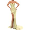thumbnail image 1 of BEAUTBRIDE Women's Mermaid Evening Dress With Slit Sequins Prom Gown, 1 of 7