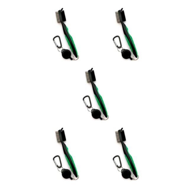 Redempat Stainless Steel Golf Club Brush Portable Solid Color Shoe Brushes Green Lidless 5Set