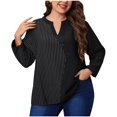 thumbnail image 2 of Pompotops T-shirt Ample à Manches Longues Col Rond Boutonné pour Femmes Grande Taille en Solde, 2 of 8