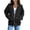 Black, variant on Aocisk Women's Fashion Solid Color Loose Zipper Hoodie Long Sleeve Jacket for Casual Streetwear and Comfortable Outdoor Wear Black L